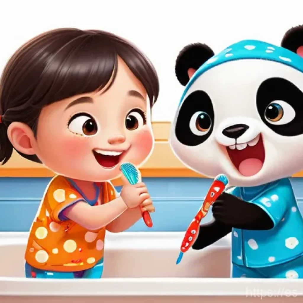 베이비버스의 수상 경력과 업적 - **Prompt:** A vibrant, cheerful cartoon scene depicting two young children (a boy and a girl, aged 2...