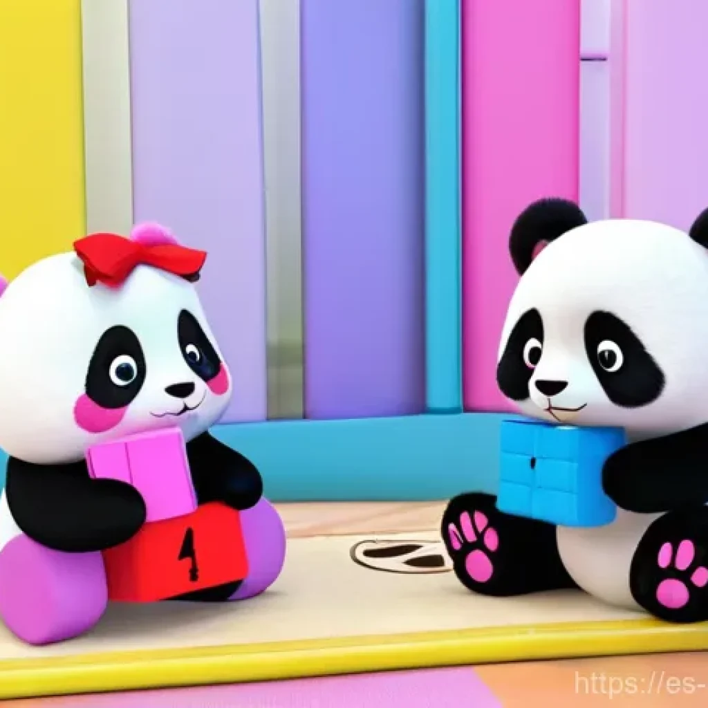 베이비버스의 캐릭터 개발 인터뷰 - **Prompt: Kiki and Miumi in a Joyful Learning Environment**
A vibrant, high-quality 3D animation...