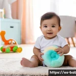 Home 21 베이비버스와 관련된 굿즈 소개 - A cozy and bright nursery scene featuring a toddler playing with a hypoallergenic cotton BabyBus plu...