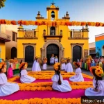베이비버스의 글로벌 번역 및 현지화 - A vibrant and colorful scene of cheerful children in traditional Mexican clothing celebrating D&iacute;a de...